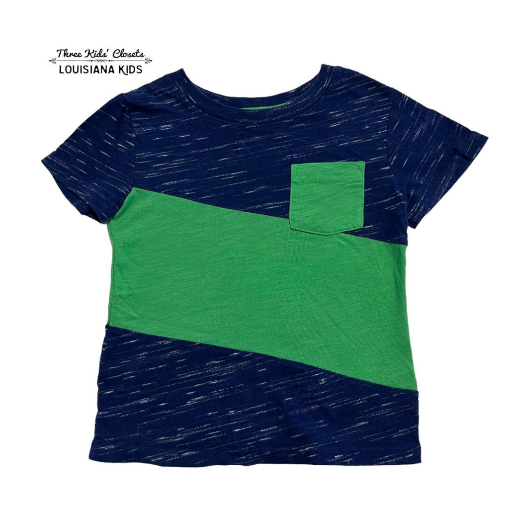 Cat & Jack 2t Blue & Green Pocket Tee Shirt
